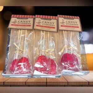 NEW! Bon Vivant 3 Pack Apple Mulling Spice Candy Stirrers.  9 Stirs Total